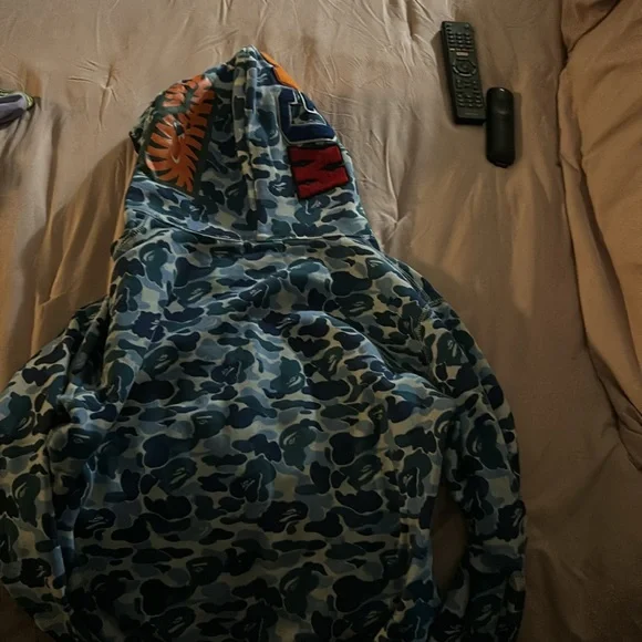 Bape light blue zip up